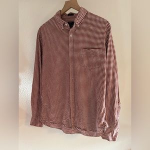 J. Crew factory red and white gingham shirt size large slim fit
